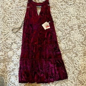 Burgundy crushed velvet Laundry dress. NWT size XS